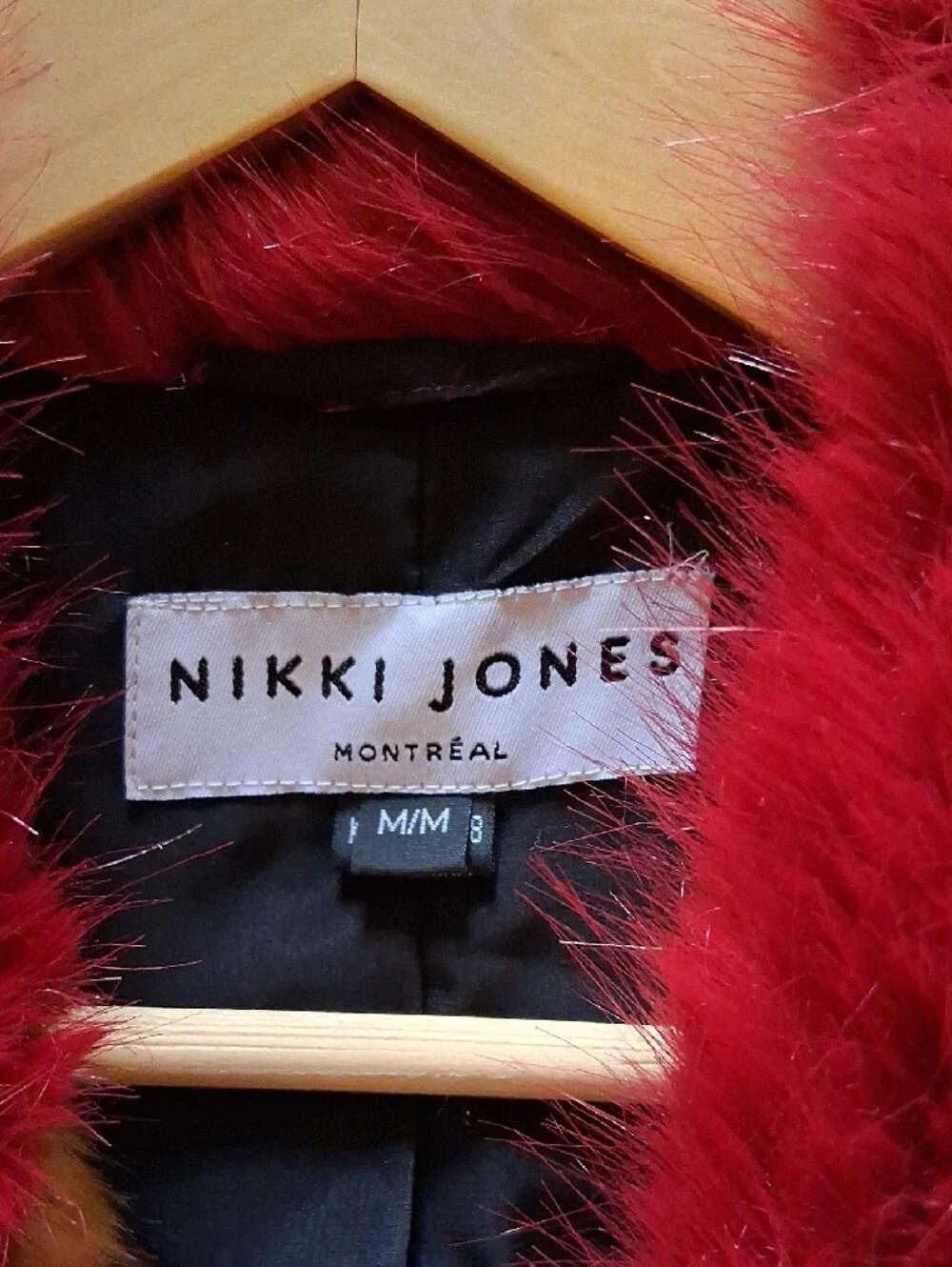 Nikki Jones Leopard Print Teddy Coat with Red Faux Fur Collar - Women's Jacket - Picture 5 of 14